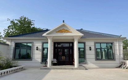 農(nóng)村1層自建房外墻水包水仿石漆效果圖