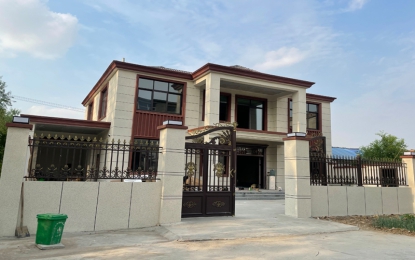水包砂仿石漆農(nóng)村自建房二層效果圖